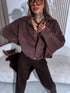 "MANAGE 32371" suede-like jacket - choco